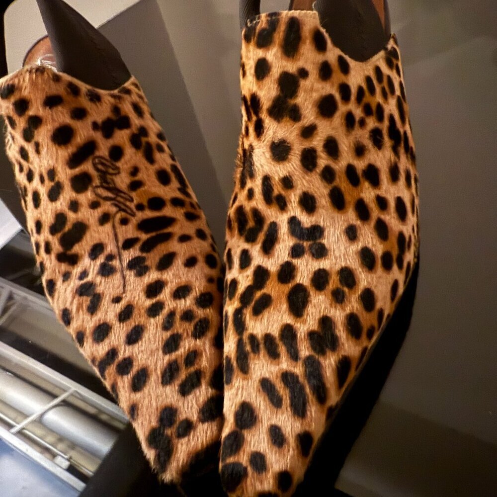 Donald J Pliner Leopard Print Horse Hair Heels Signature Size 6 - Picture 6 of 9